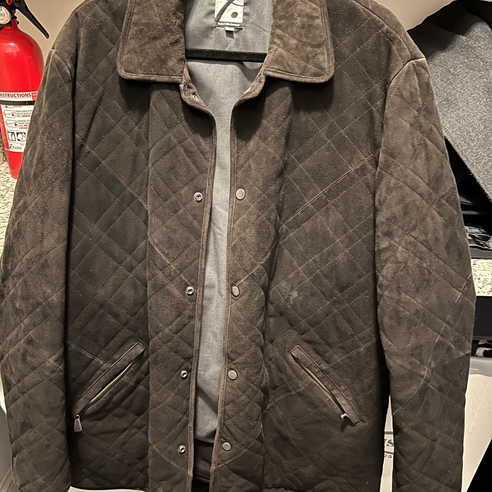 Saks Fifth Avenue Men's corduroy Quilted Jacket - Dark Brown